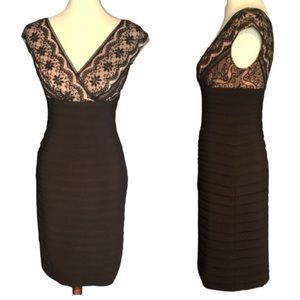 Adrienna Papell Classic Lace Lined Bodycon Sheath Dress 4